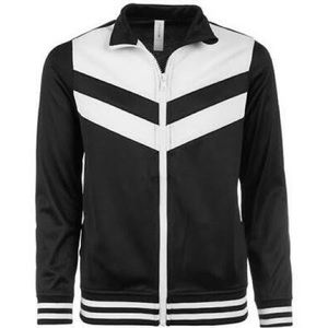Ideology Girls Black White Color Block Active Track Jacket Zip Up Size Medium